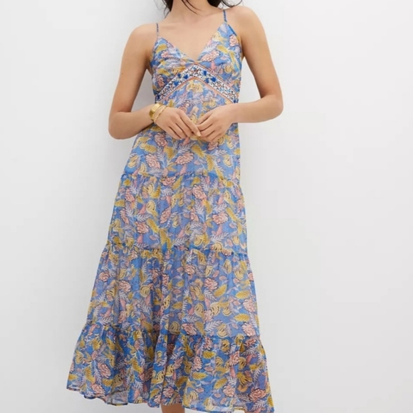 Anthropologie Dresses & Skirts - Anthropologie Verb Vineyard Tiered Floral Embellished Maxi Dress NWT Sz10